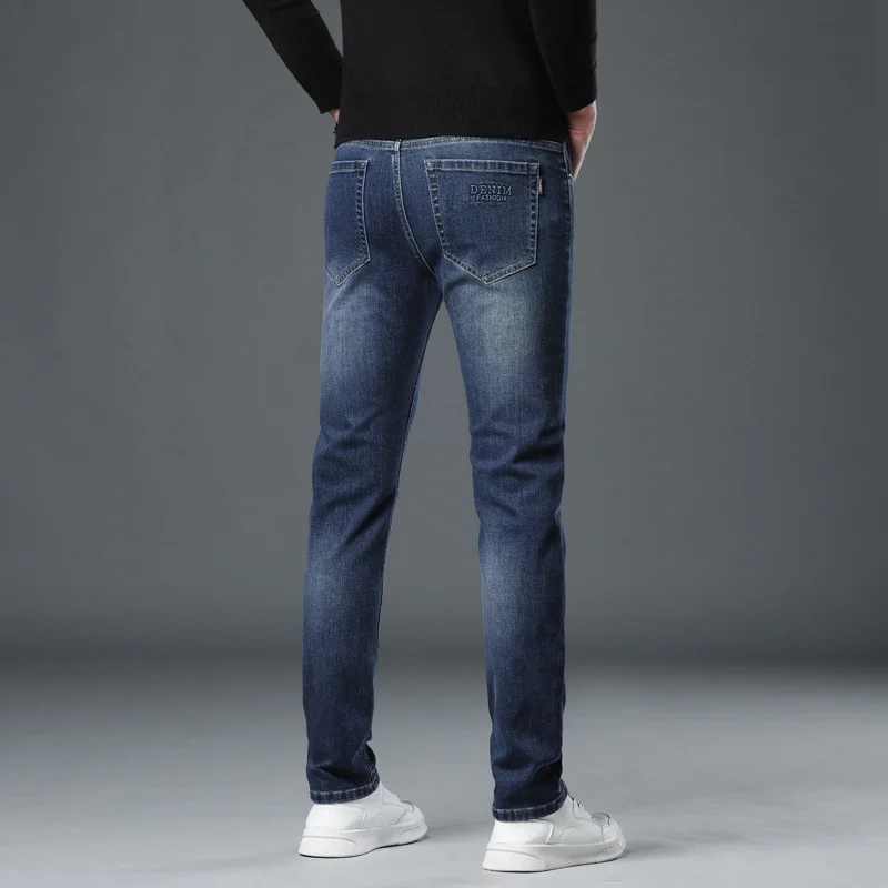 Джинсы мужские стрейчевые повседневные брюки стандартной посадки черные серые