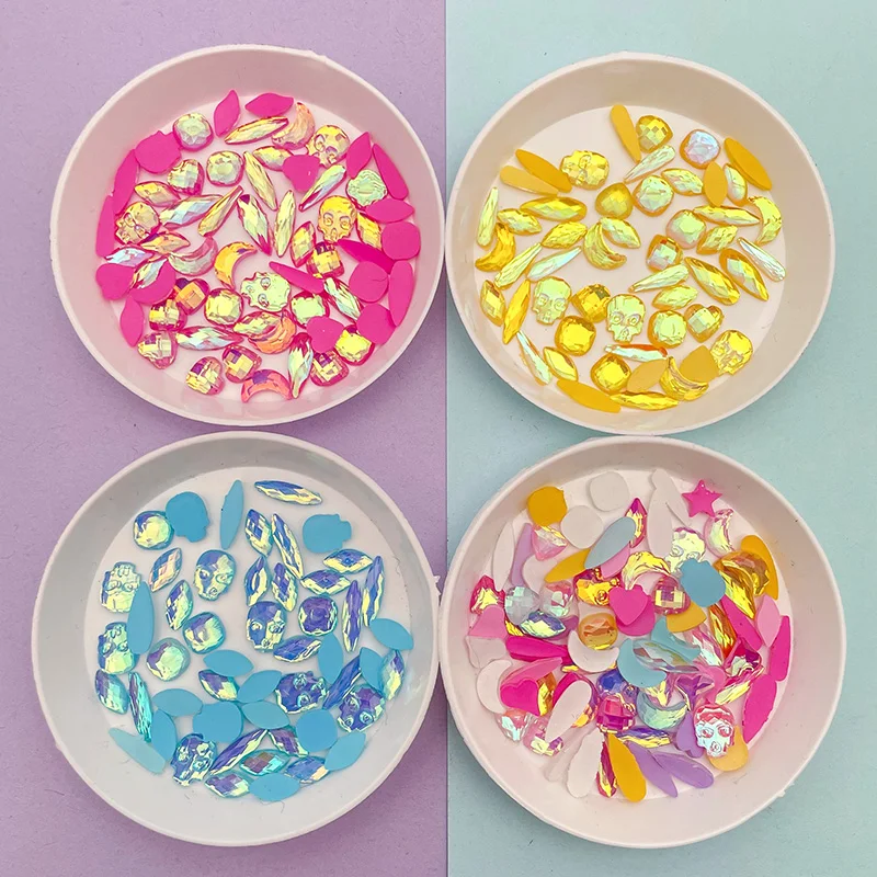 Новый микс Стиль мокко смолы плоские задние Стразы для дизайна ногтей