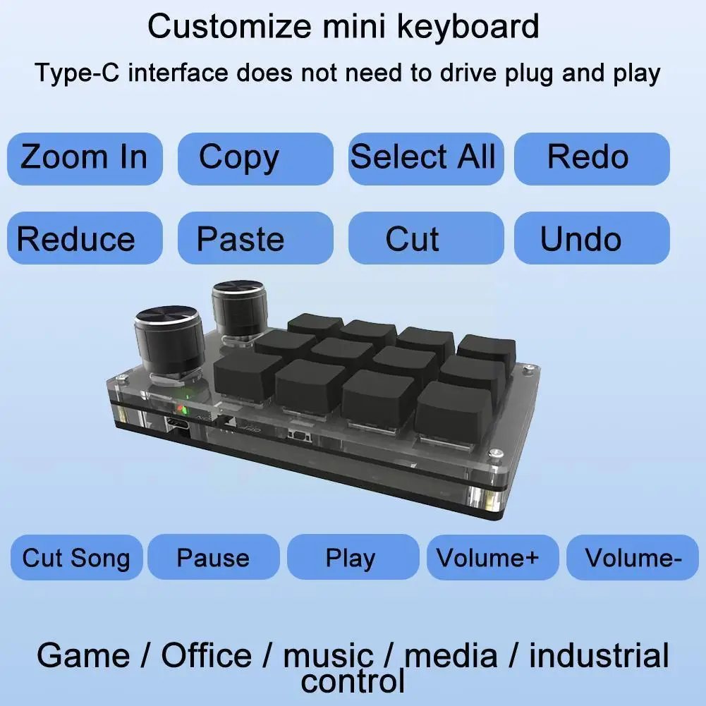

Bluetooth-comptiable Usb Custom Keyboard Volume Button Knob Programming Macro Gaming For Keypad Mechanical Keyboa L7e7