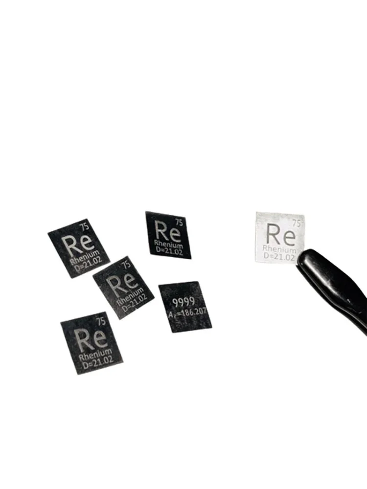 10 мм Rhenium пластинчатый элемент Периодическая таблица с надписью 99.99% чистый Re