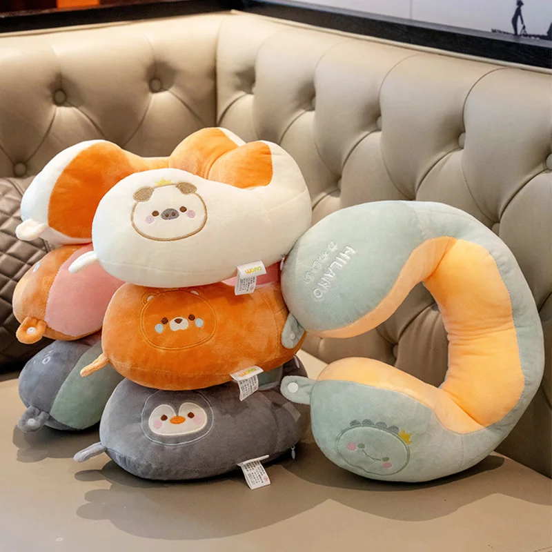 

Travel U-shaped Pillow Airplane Flight Neck Cervical Pillow Cartoon Cute Animal Pillows Rest Cushion for Car Flying Traveling