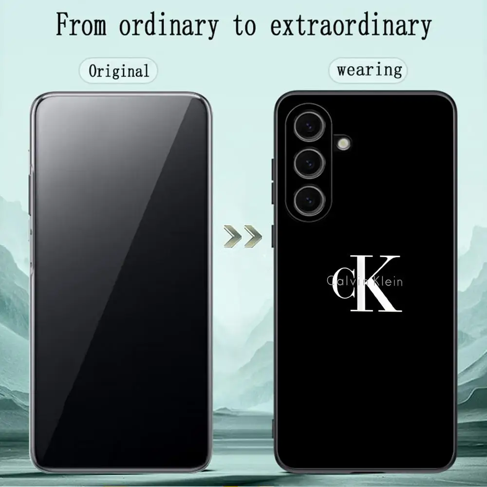 Фото Модный чехол C-Calvin K-Klein для Samsung Galaxy S26 S25 S24 S23 S22 S21 Plus Ultra Note20, мягкий, черный. №3