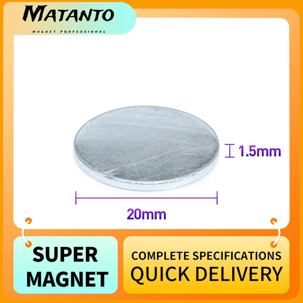 

5/10/20/50/100PCS 20x1.5 mm Thin Round Powerful Strong Magnetic Magnets 20x1.5mm Neodymium Disc Magnets 20*1.5 Rare Earth Magnet