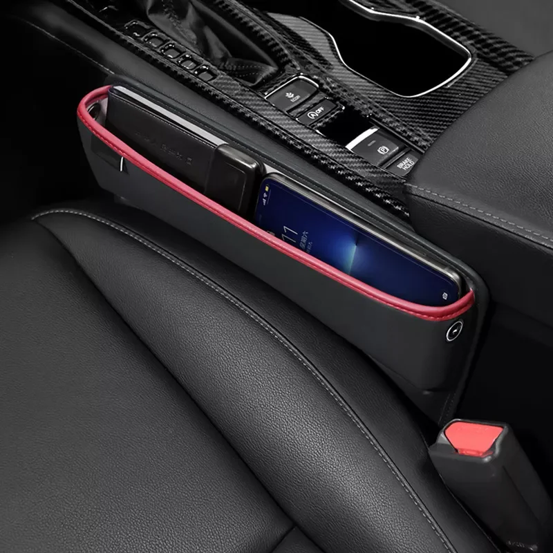 

2022 Multifunctional Car Organizer Storage Bag Leather Auto seat Gap Pocket Stowing Tidying Accessories With charging cable hole