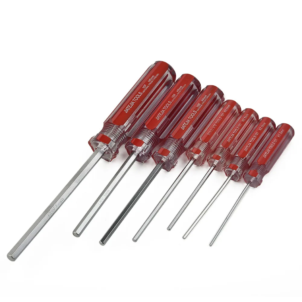 

7Pcs/Set 1.5mm-6mm Hexagon Screwdriver Set Flat Head Hex Magnetic Repair Hand Tool For Repairing Electronics Models Furniture