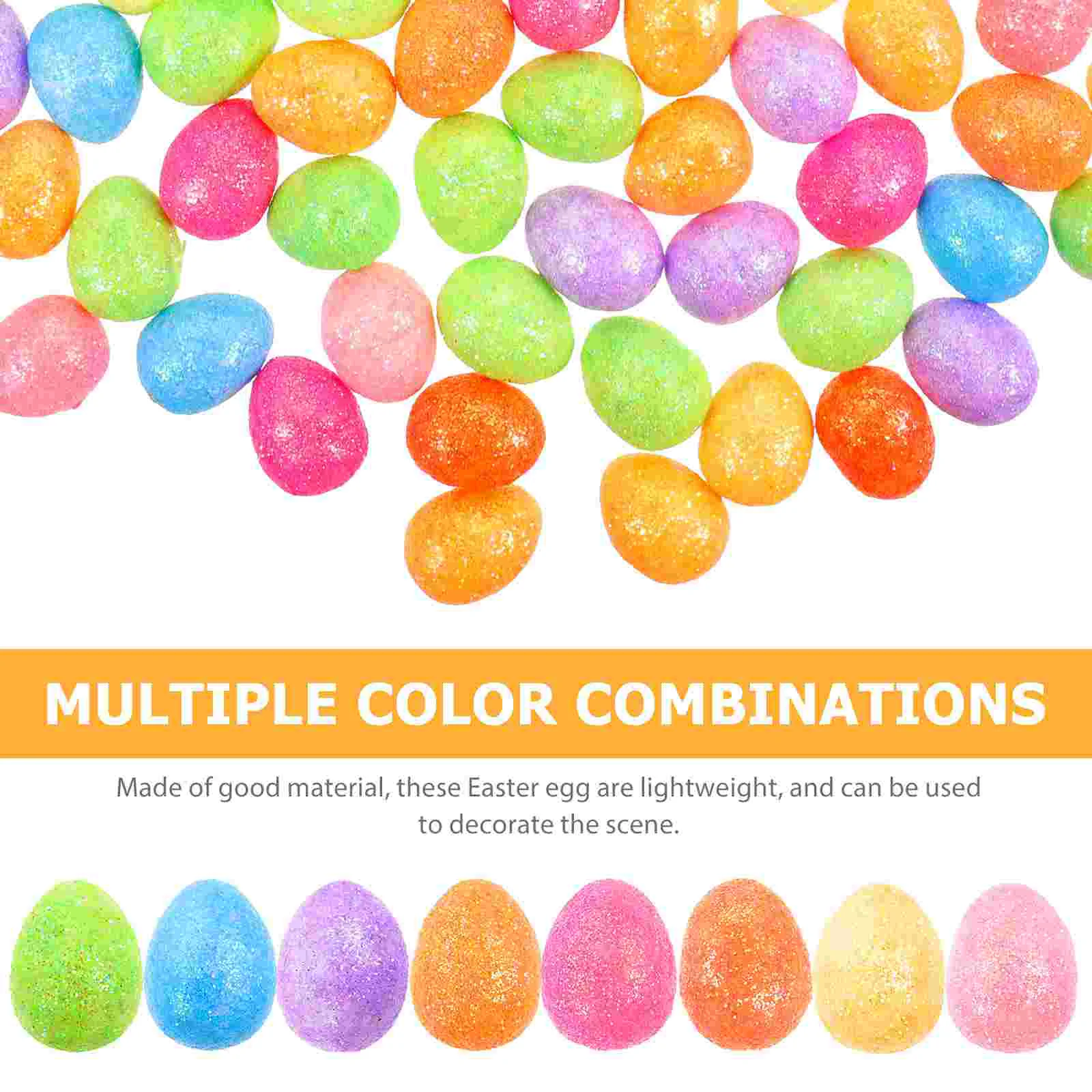

100 Pcs Spring Decorations Foam Gold Dust Eggs Easter Scene Prop Rabbit 1.8X1.5CM Foams Festival Home Adornment