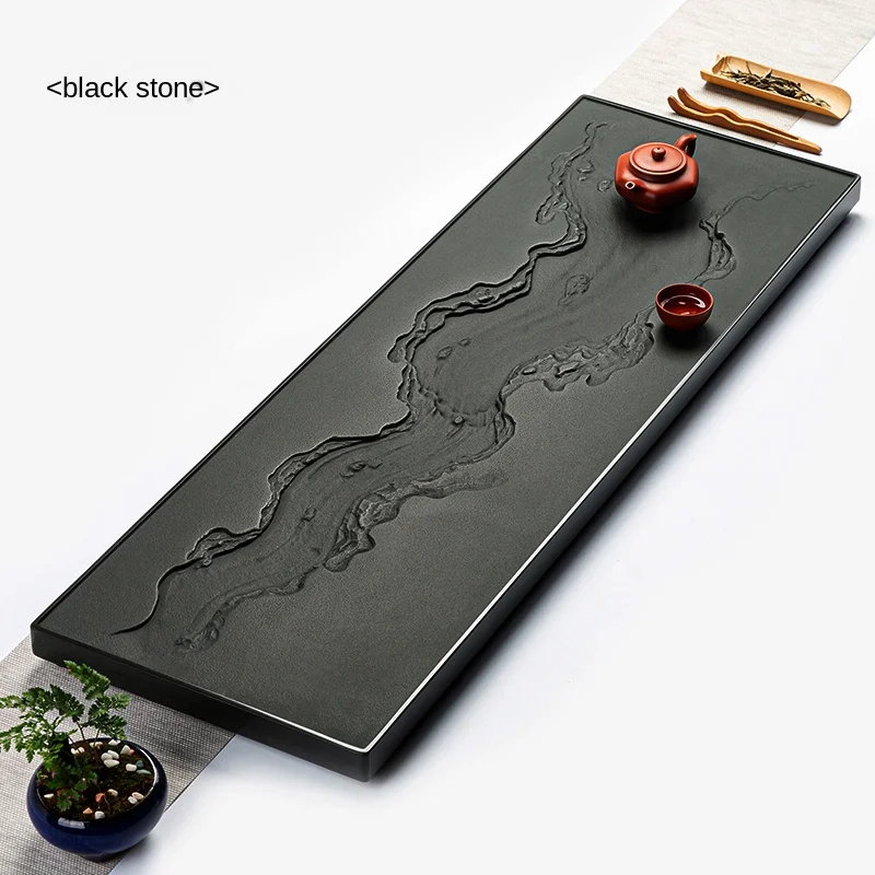 

Bandeja de té de piedra Natural Wujin, placa de piedra de Mesa de té de piedra para el hogar con relieve de paisaje moderno