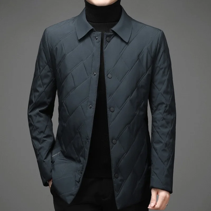 

Men's Cotton Coat Middle-aged Lapel Thin Top Business Casual Fashion Jacket Men الدفع عند الاستلام جاكت شتوي