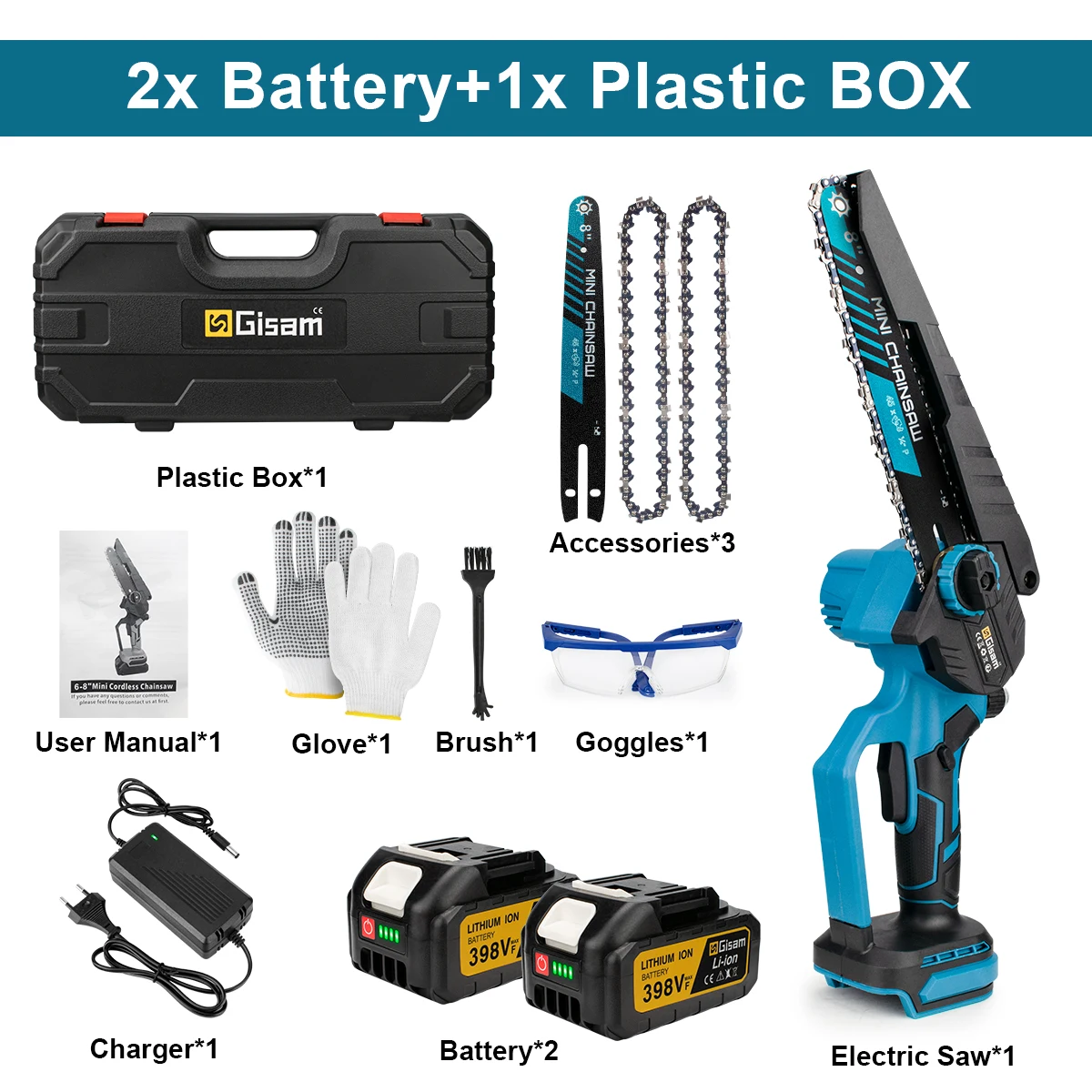 

Gisam аккумуляторная цепная пила 8 дюймов для Makita 18 В