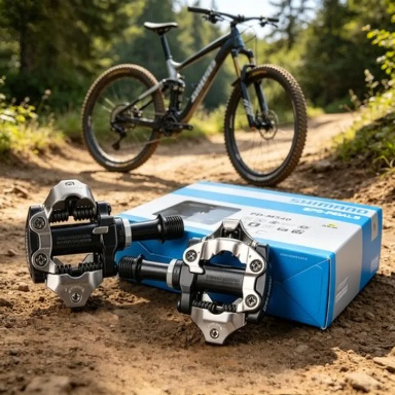 Фото Педали Shimano PD-M520/M540 для MTB с креплениями SH51 для повышенной износостойкости на бездорожье, профессиональные, с многонаправленным отсоединением, SPD №4