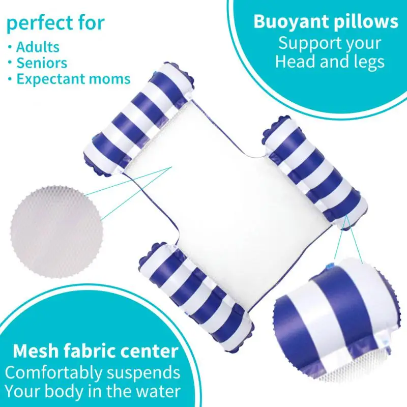 

Water Sofa Hammock Mesh Material New Floating Bed Nylon Mesh Swimming Three-tube Inflatable Floating Row Pvc Inflator