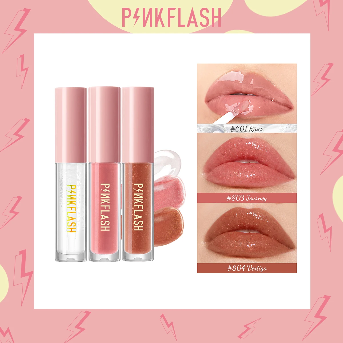 

PINKFLASH Shine and Shimmer Plumping Lip Gloss Natural Moisturizer Long-lasting Plumping Lips Balm Lip Care Makeup Cosmetics