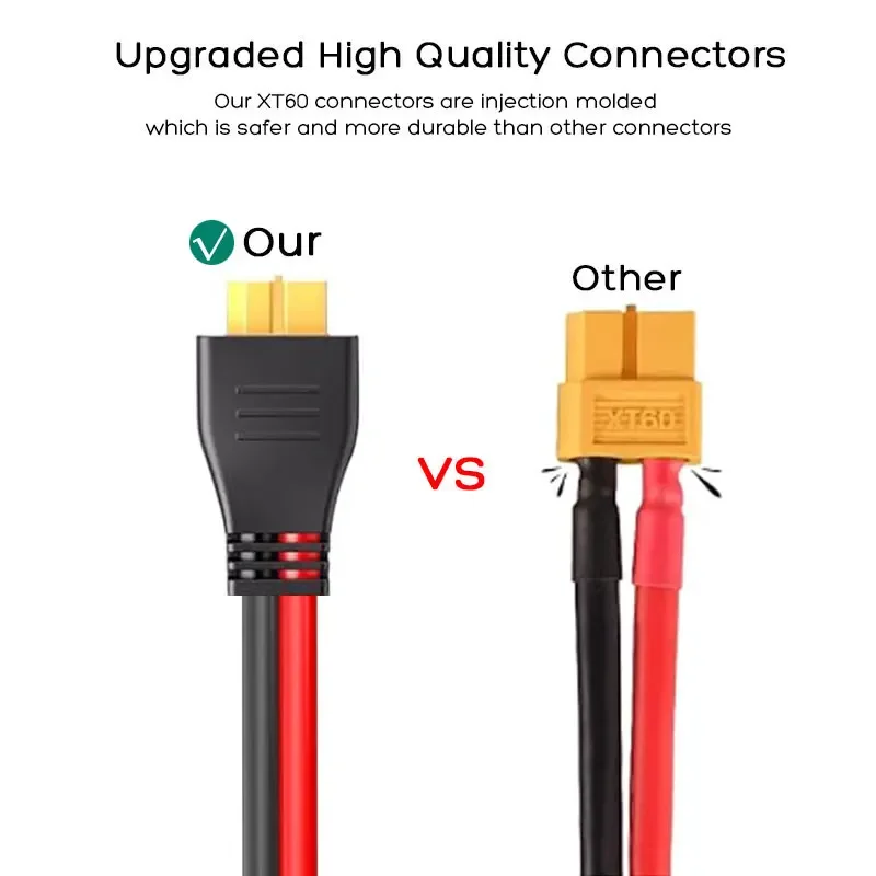 Фото Кабель для зарядки 6м 3м 12AWG с разъемами XT60 (мужской) и XT60 (женский) для ALLPOWERS R600 R1500 R2500, Ecoflow River Delta и др. Солнечный генератор №4