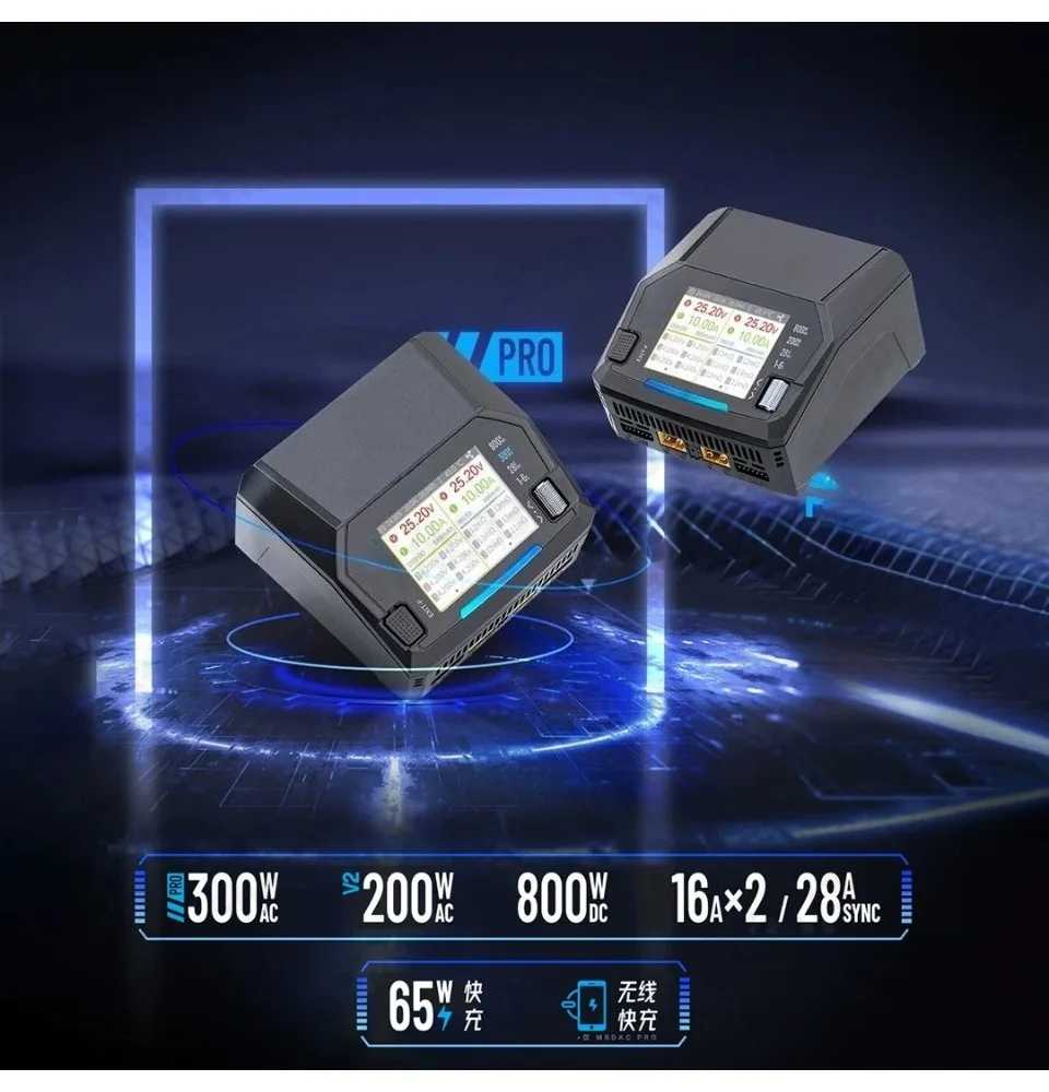 Фото Зарядное устройство для литиевых батарей моделей самолетов M6DAC Pro с двойным выходом, комплект 1 №2