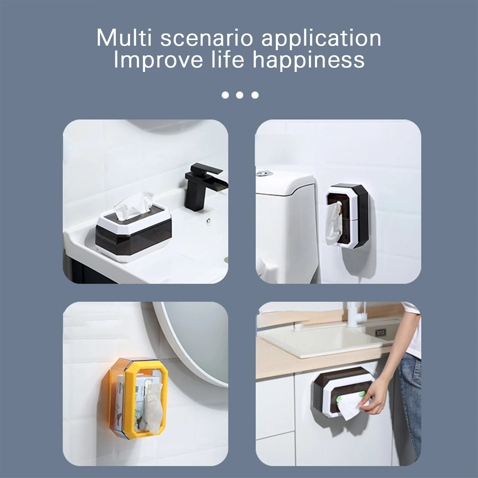 

Простой ящик для хранения салфеток с пружиной, многофункциональный унитаз, прочный настенный ящик для гостиной и кухни B88