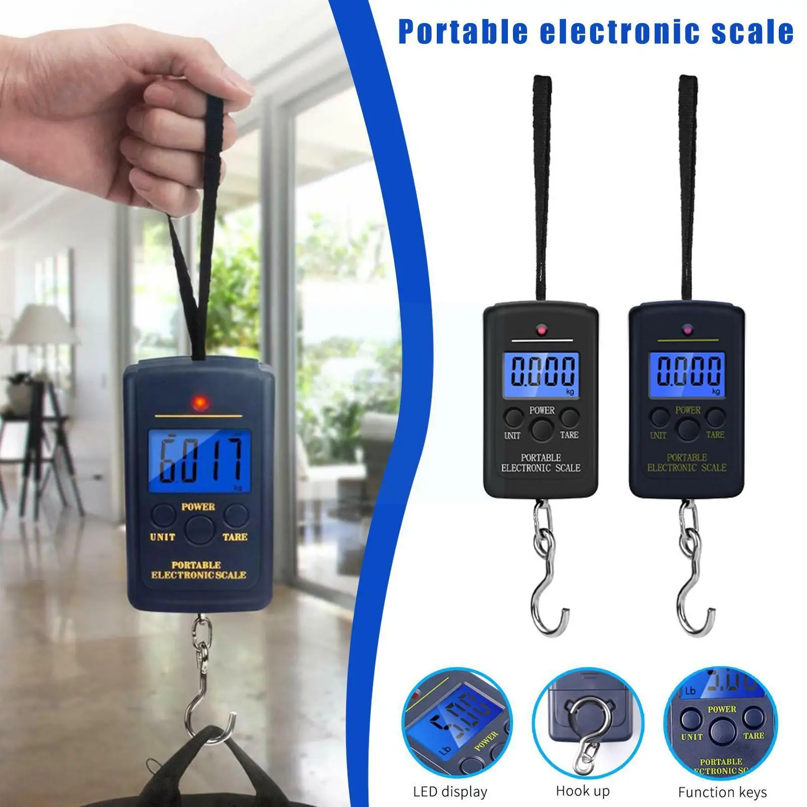 

Портативные электронные мини-весы, цифровые подвесные строительные весы с дисплеем, весы для багажа, подвесные весы с ЖК-дисплеем, весы Fis B9C1