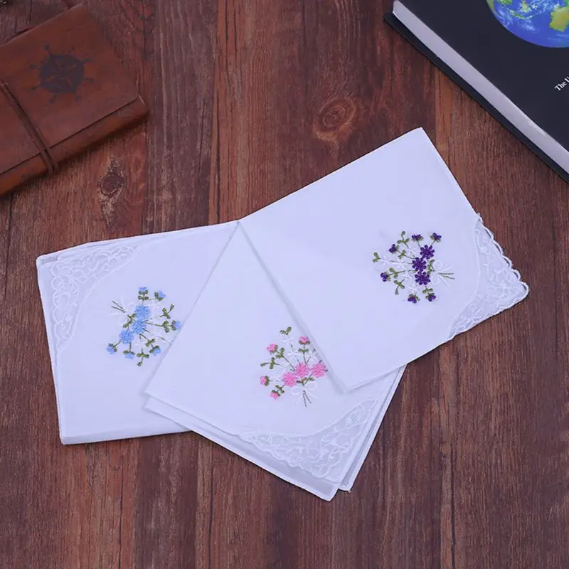 

5 шт./комплект, женские хлопковые квадратные носовые платки 11 х11 дюймов