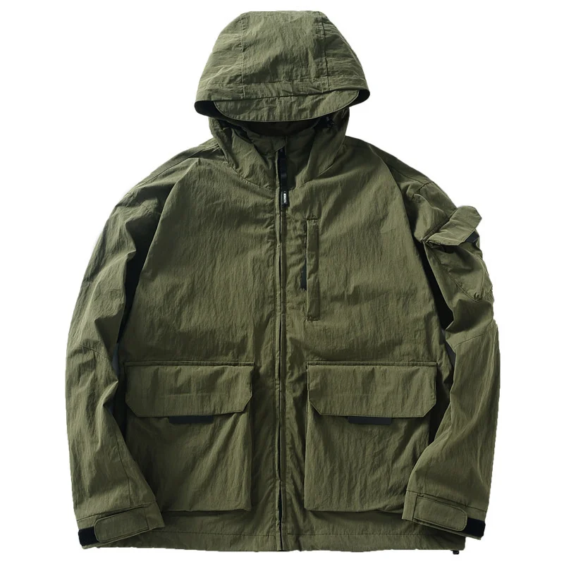 

Куртка мужская Рабочая с капюшоном, толстовка для активного отдыха, велоспорта, треккинга, рыбалки, путешествий, фитнеса, Штурмовое спортивное пальто с большими карманами, весна-осень