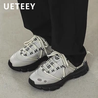 leather personality white torre shoes for men 2022 spring new ins wild thick soled sports casual sneakers fashion trend footwear