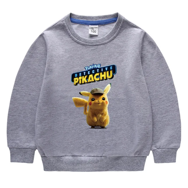 

Anime Pokemon Pikachu Kids Sportswear Cute Kawaii Round Neck Long Sleeve Top Cotton Soft Undercoat Spring Autumn Winter Boy Girl