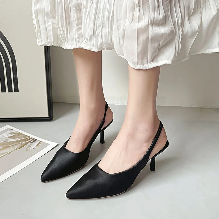 Женские туфли-лодочки без застежки с острым носком | Сандалии