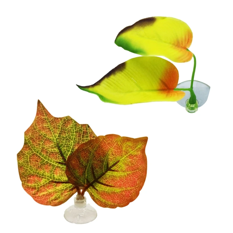 

Betta Leaf Pad Plastic Double Leaves Fish for Tank Decor Simulating Natural Habi