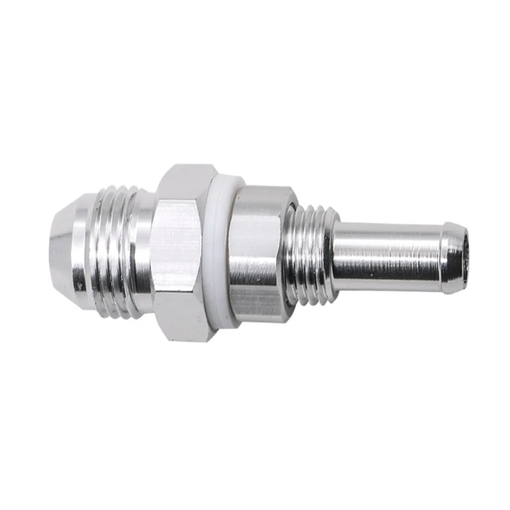 

Aluminum Hose Barb Fuel Tank Fitting Adapter High Performance For 8AN Male Flare Bulkhead To 3/8 Hose Barb Fuel Tank Fitting