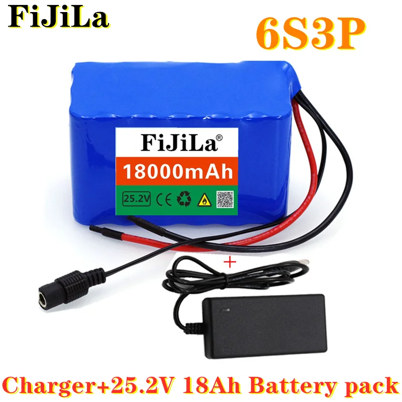

100% New 24V 18ah 6S3P 18650 battery lithium battery 25,2 V 18000mah electric bike / electric bike / Li ion akku + charger