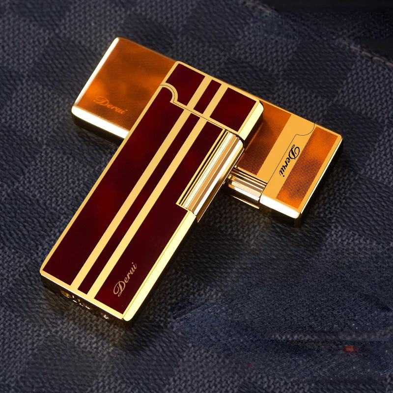Новая металлическая ультратонкая портативная надувная зажигалка Derui