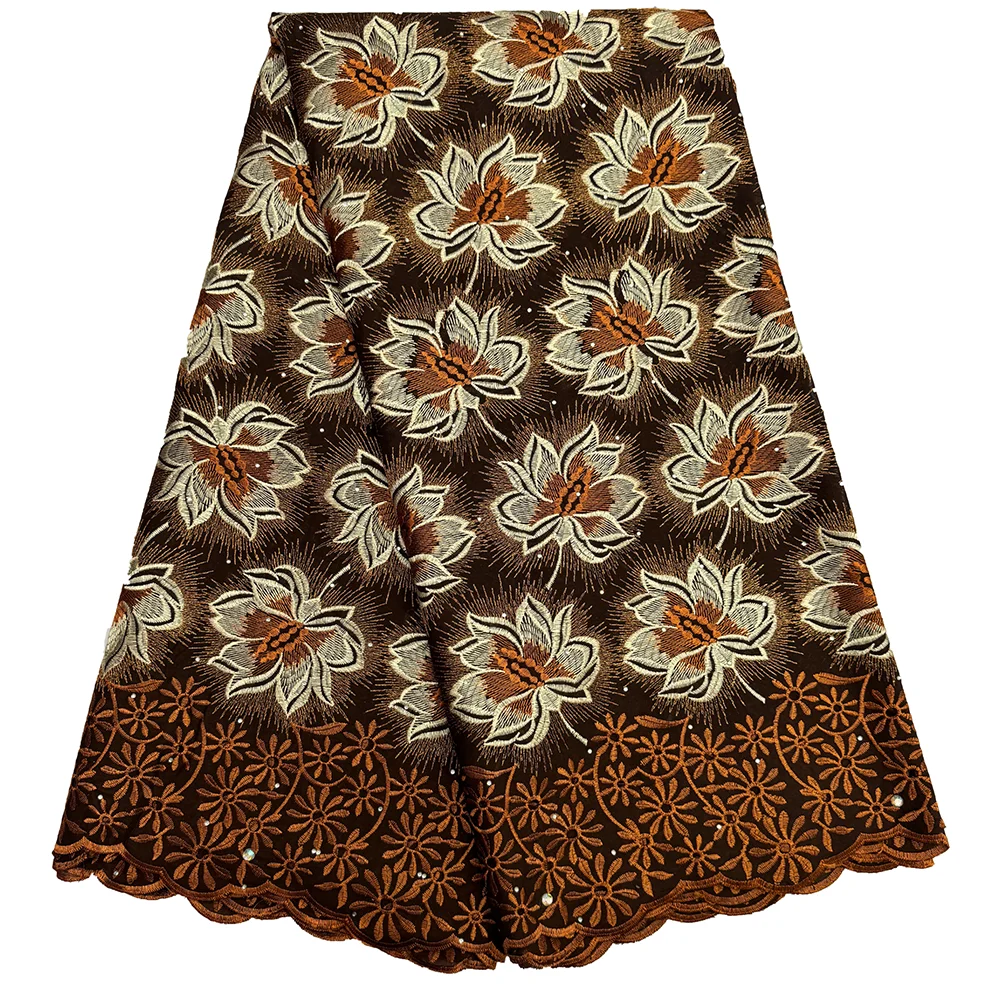 2024 Высококачественная Кружевная Ткань Нигерии Новинка 5 ярдов швейцарская вуаль