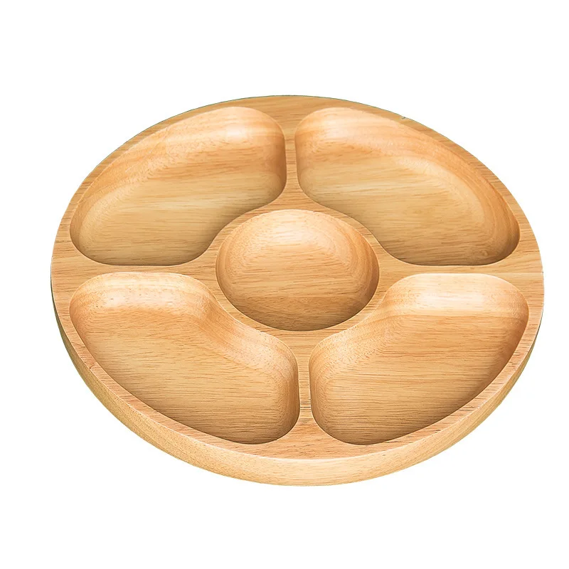 

Decorative Wood Hand-made Dinner Plates Wood Plates Fruits Dishes Snacks Dessert Serving Tray Tableware Trays Dishesplates