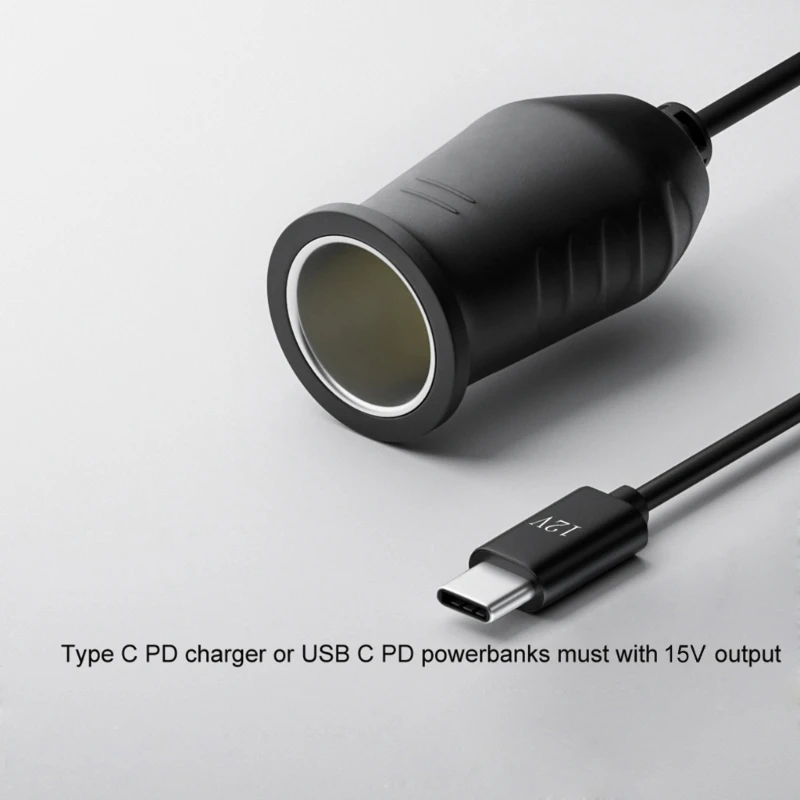 Штекер-гнездо USB C до 15 в гнездо сигареты