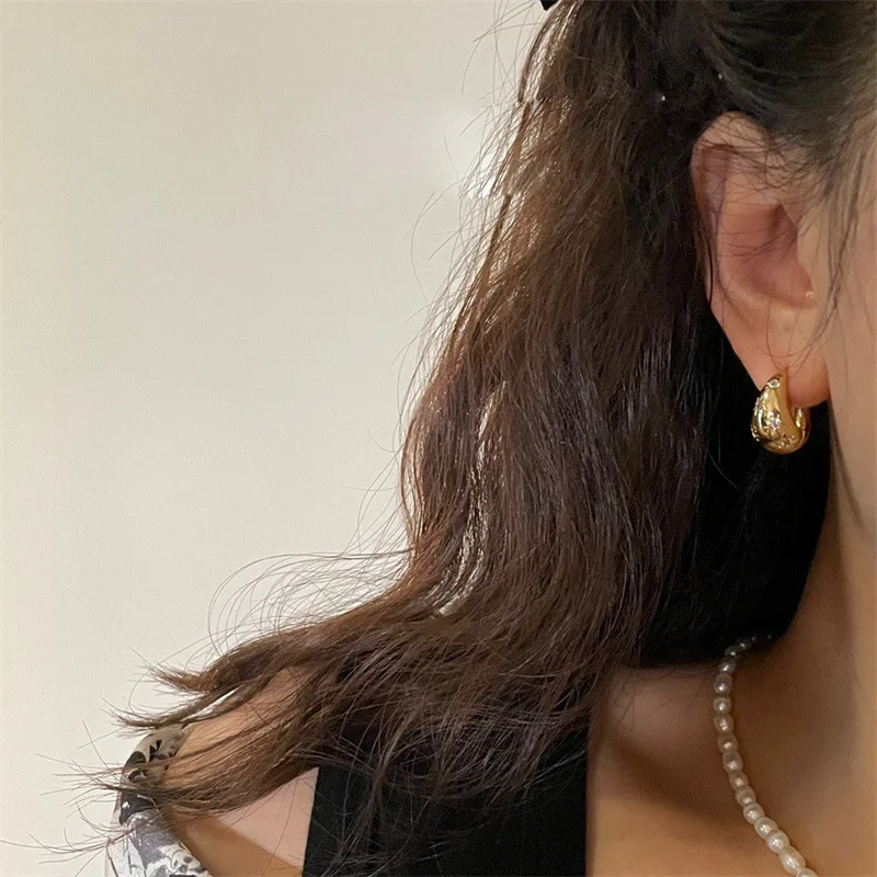 WAKA S925 Серебряные иглы с цирконием круглые серьги каплями воды для женщин новые