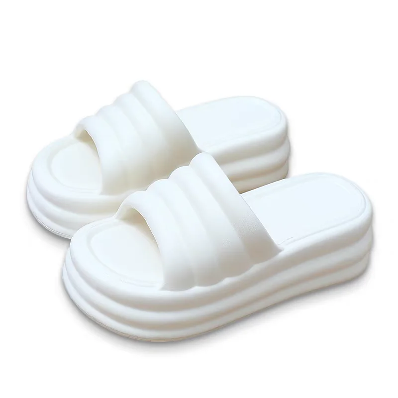 Шлепанцы женские на массивной платформе летняя пляжная обувь толстой подошве