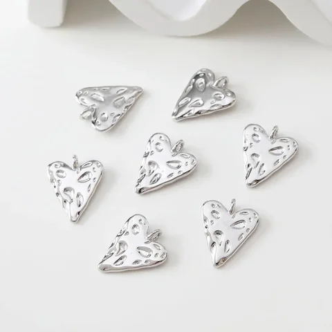 4PCS 14k Gold Plated Heart Pendant Charms for Jewelry Making Necklace Supplies DIY Brass Handmade 15*18mm
