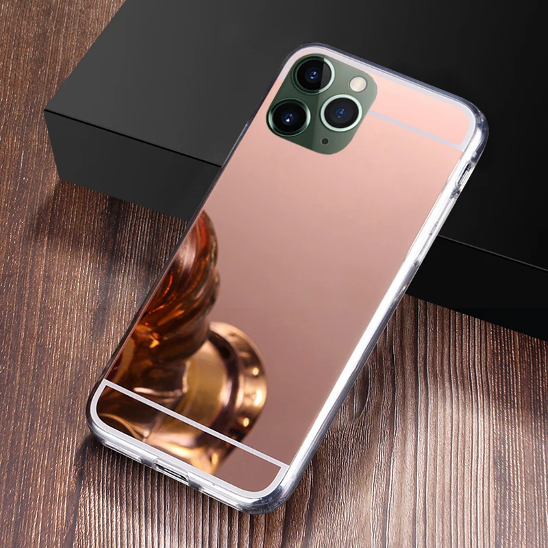 

Luxury Mirror Protection Phone Case For iPhone 13 12 12Pro 13mini 12mini 11 Pro Max XR XS X 6 7 8 Plus Silicon Phone Back Cover