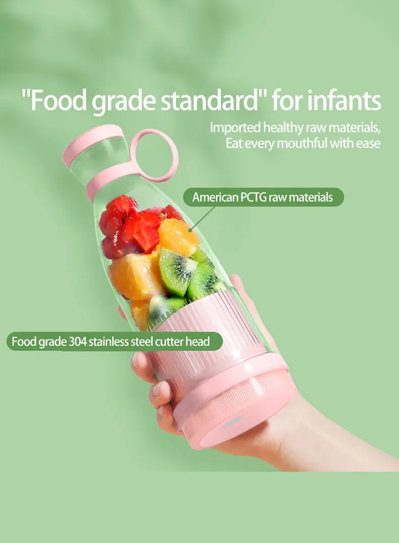 Electric Juicer Cup 6 Blades Blender Milkshake Machine USB P