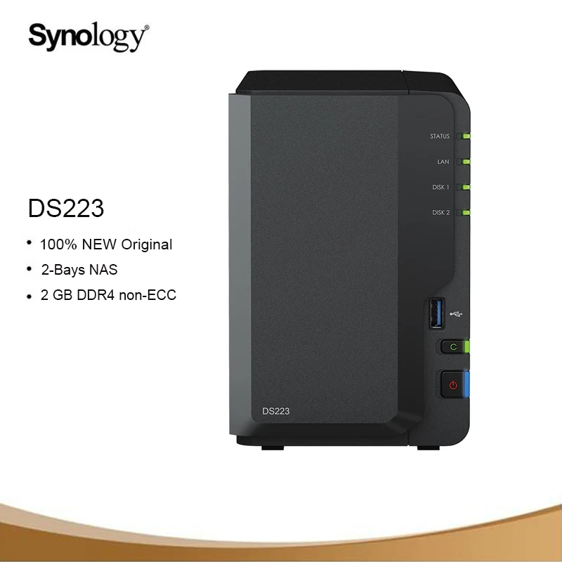 

Synology DiskStation DS223 2 Bay NAS 2 GB DDR4 non-ECC Cloud Network Storage Server Enclosure