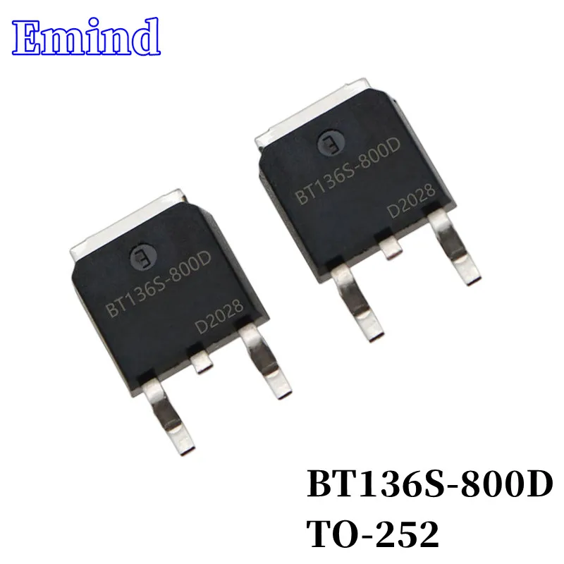 

30Pcs BT136S-800D Thyristor TO-252 4A/800V SMD Triac Large Chip