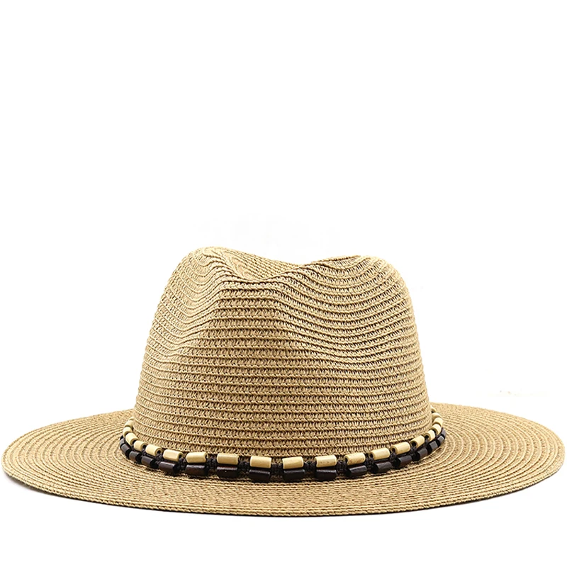 

New Design Natural Paper Western Cowboy Hat Wide Brim Women Men Summer Beach Straw Hats Panama Cowgirl Jazz Sun Caps