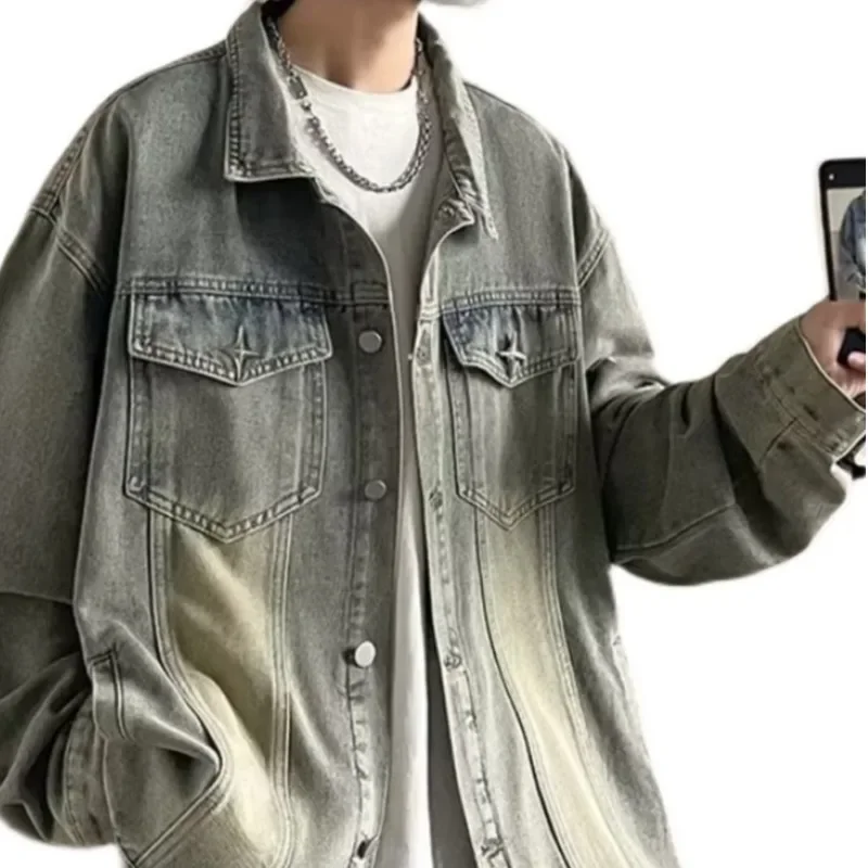 Универсальная джинсовая куртка для мужчин Новинка осени 2023 модный брендовый топ
