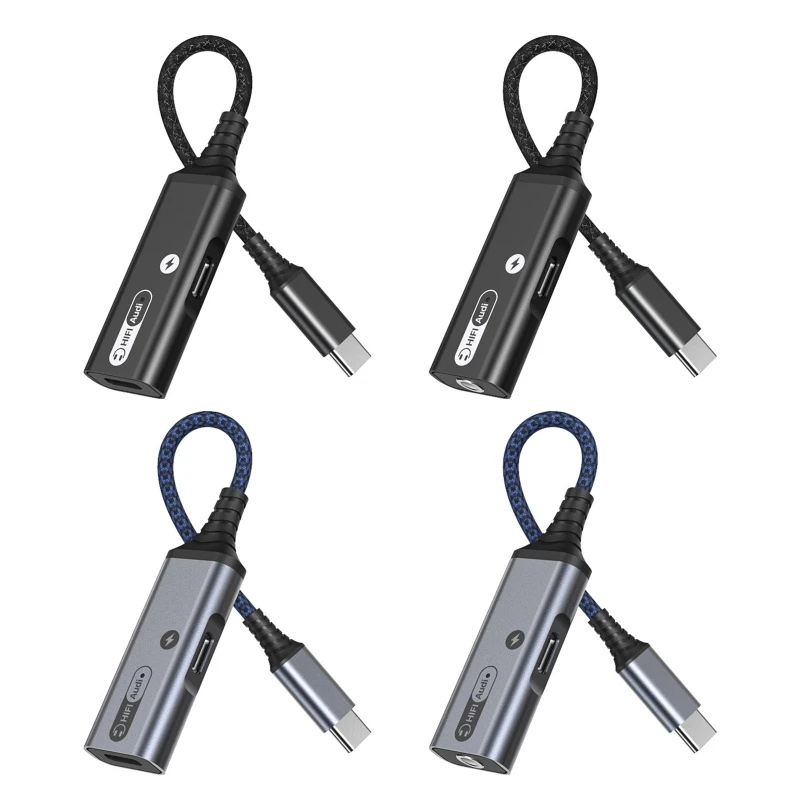 

2 in 1 Aux Cable with Type C PD 60w Charging Adapter USB C to 3.5mm Jack Splitter For Mobile Phone Converter