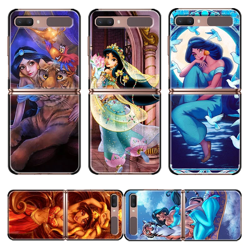 

Shockproof New Folding Mobile Hard Shell Princess jasmine For Samsung Galaxy Z Flip 3 5G Black Fundas Phone Case Capa