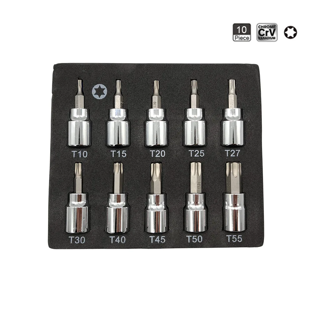 

3/8 Hexagonal Socket H2-H10 T10-T55 Star Shaped Press Plum Blossom Screwdriver Head Spline Socket Combination Manual Tools