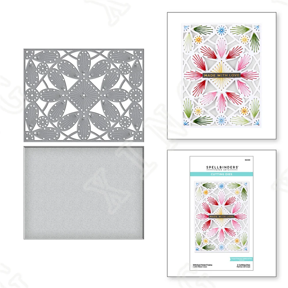 

Stitched Petal Frame Metal Cutting Dies Scrapbook Diary Decoration Stencil Embossing Template Diy Greeting Card Handmade 2022