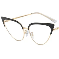 fashion optical glasses cat eye eyeglasses women alloy frame spectacles peorsonality retro clear lens eyewear