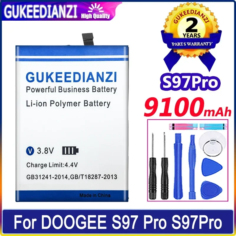 GUKEEDIANZI Сменный аккумулятор S97Pro (BAT21ZN 1318500 ) 9100 мАч для мобильного телефона DOOGEE S97 Pro +