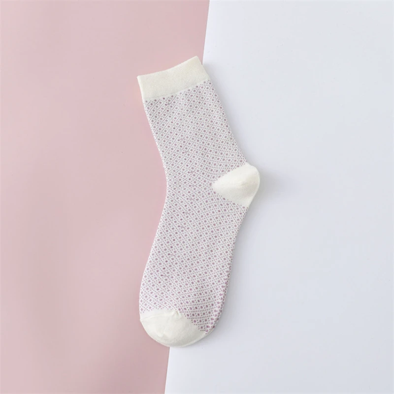 High Quality Women Autumn Winter Cotton Sock Purple Series Lady Girl Preppy Style Middle Tube Socks For Women Fashion