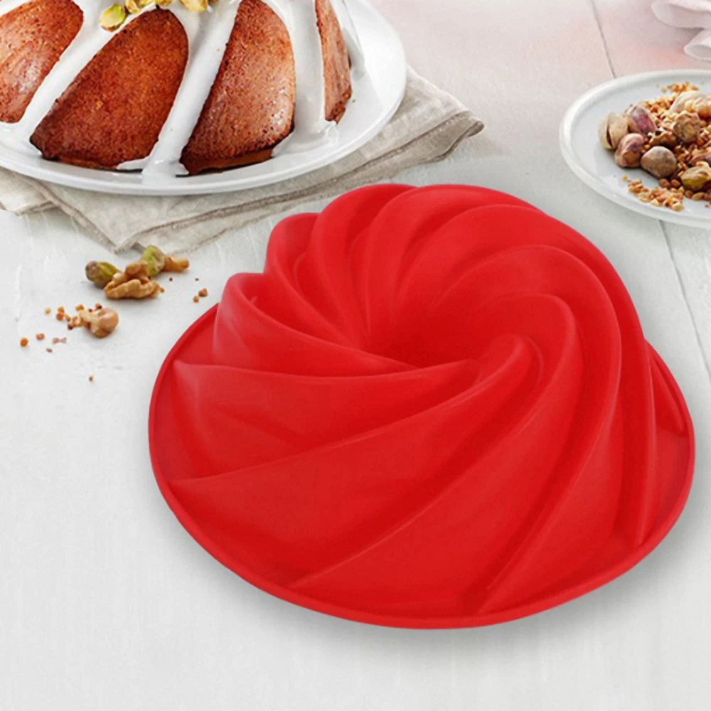 

3D Big Swirl Shape Silicone Cake Mould DIY Kitchen Pan Baking Form Tools Handmade Bakery Baking Dish Mold Cake Tools