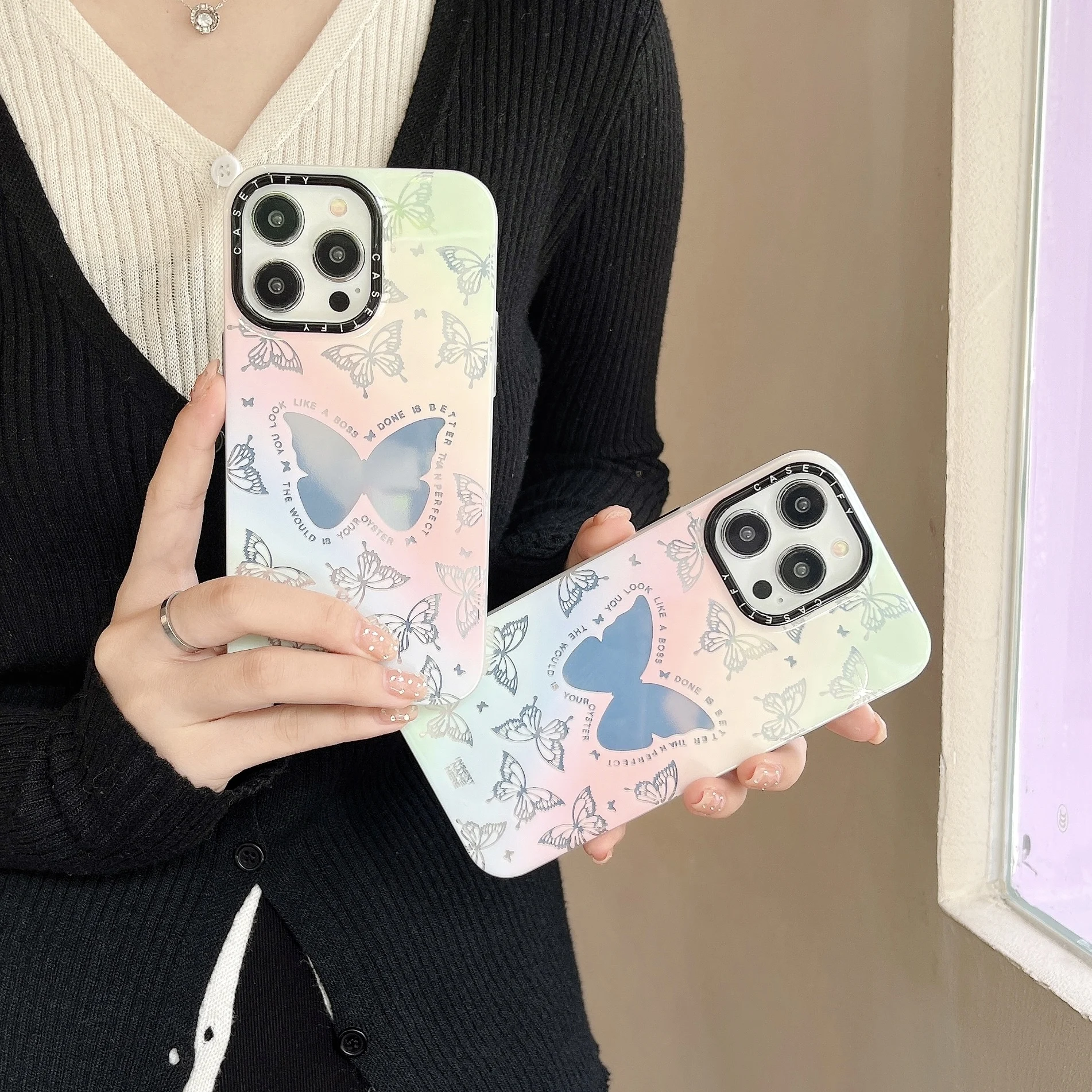 

Casetify Double-sided lamination Symphony Butterfly Phone Cases For iPhone 14 13 12 Pro Max 14promax Back Cover